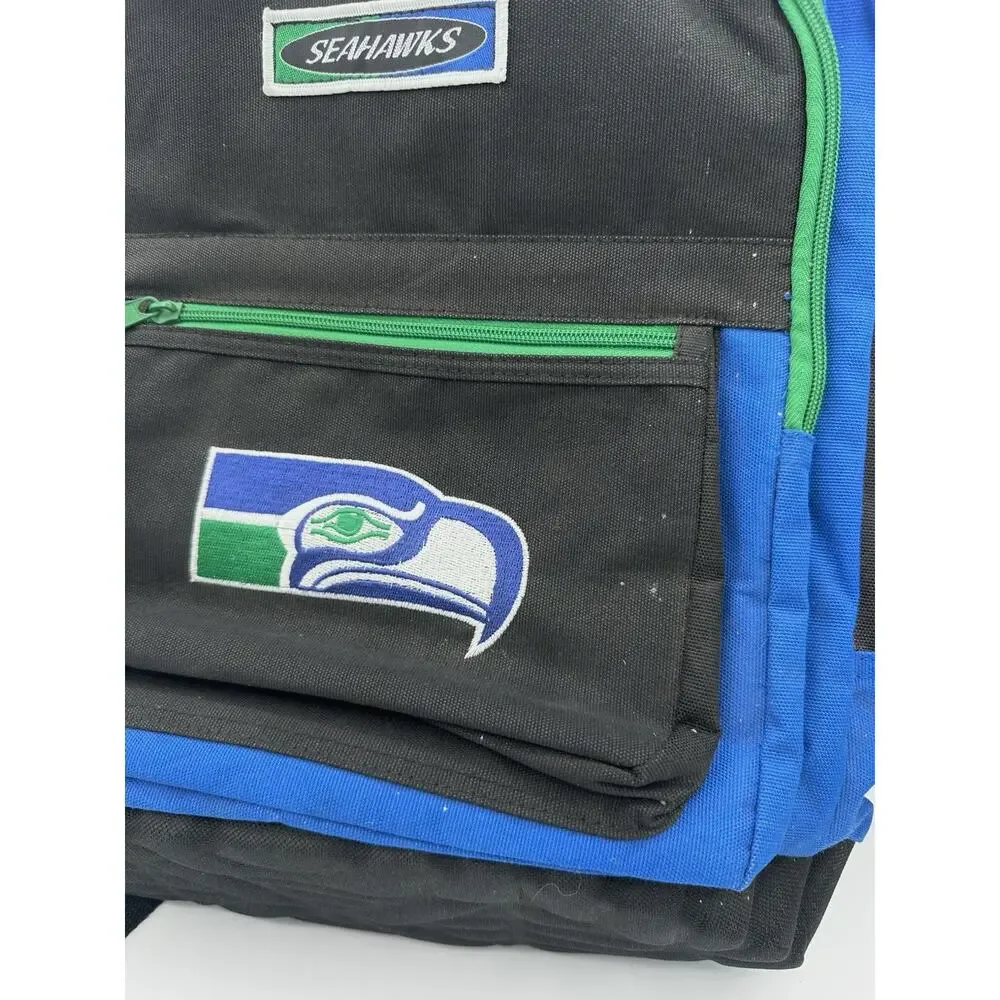Vintage NFL Seattle Seahawks Backpack - Stiff Bottom Embroidered Official